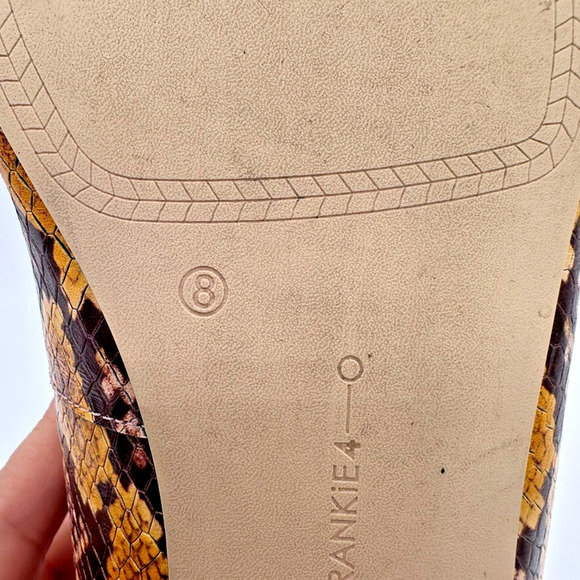 Frankie4 Faye Mustard Python Loafers Womens 8 Leather Prep Quiet Luxury Capsule - Picture 10 of 12